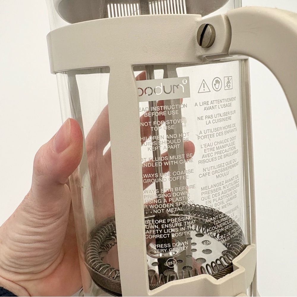 Bodum French Press Coffee Maker White NEW Home Goods Borosilicate Glass 34oz - Picture 5 of 5